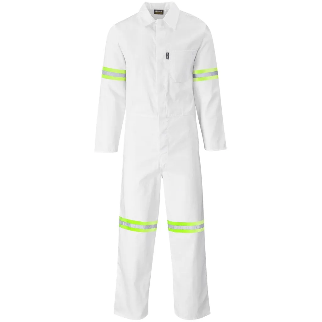 Safety Polycotton Boiler Suit - Reflective Arms & Legs - Yellow Tape