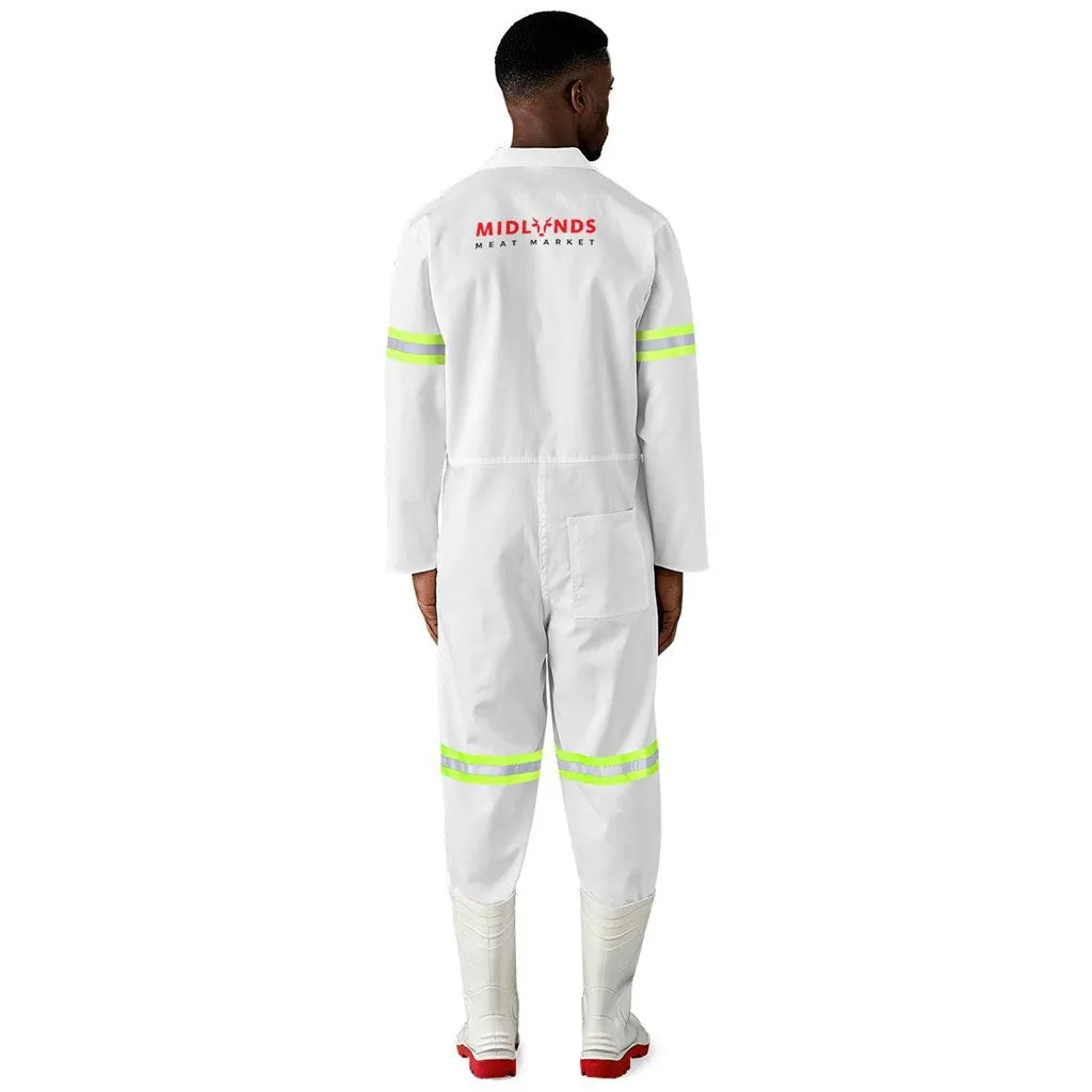 Safety Polycotton Boiler Suit - Reflective Arms & Legs - Yellow Tape