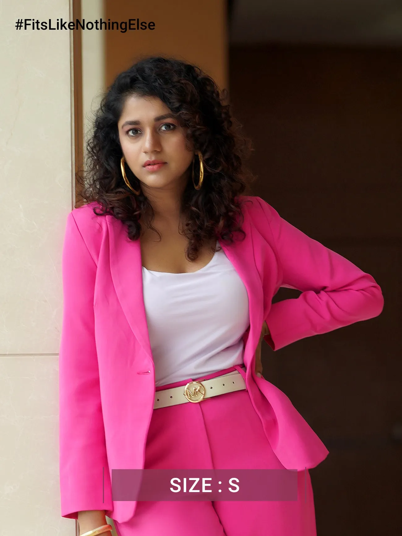 Single Breasted Blazer And Trousers Co-ord - Fuchsia