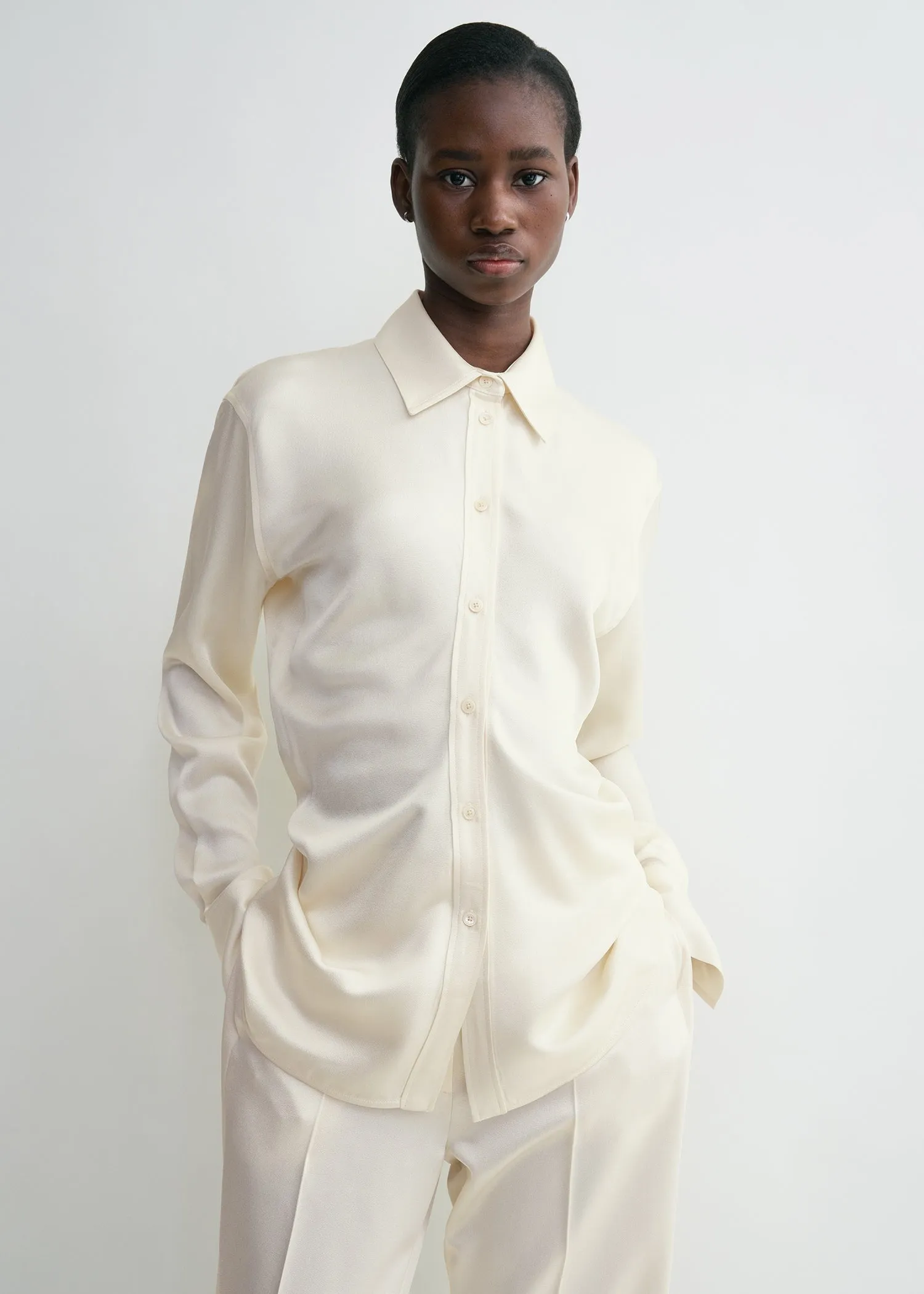 Slouch waist shirt macadamia