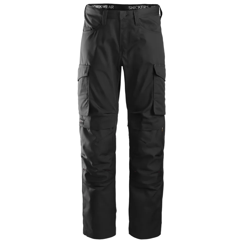 Snickers 6801 Service Trousers   Knee Pockets Black