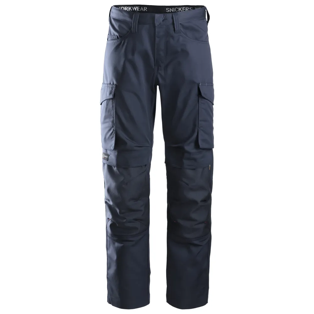 Snickers 6801 Service Trousers   Knee Pockets Navy Blue