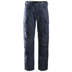 Snickers 6801 Service Trousers   Knee Pockets Navy Blue