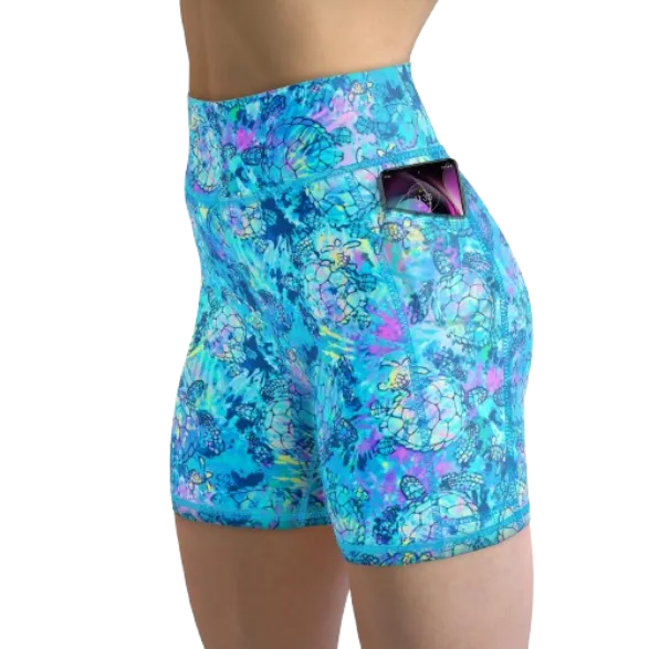 Spacefish Army Eco-Friendly Turtle Tie Dye Shorts