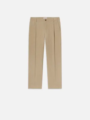 Tapered Pleated Trousers -- Dove