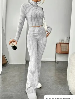 Two piece Knitted Suit Top & Trousers