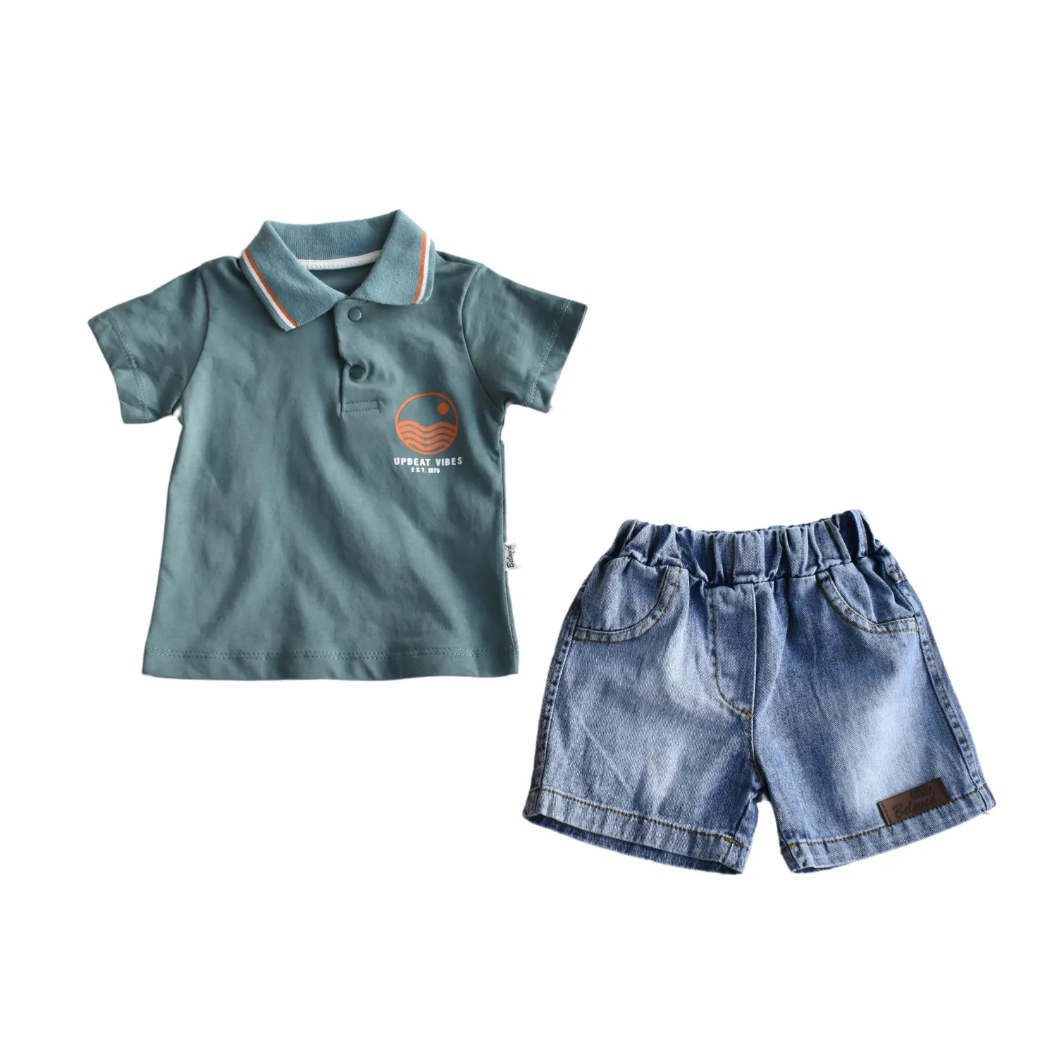 Upbeat Vibes Boys Polo Set