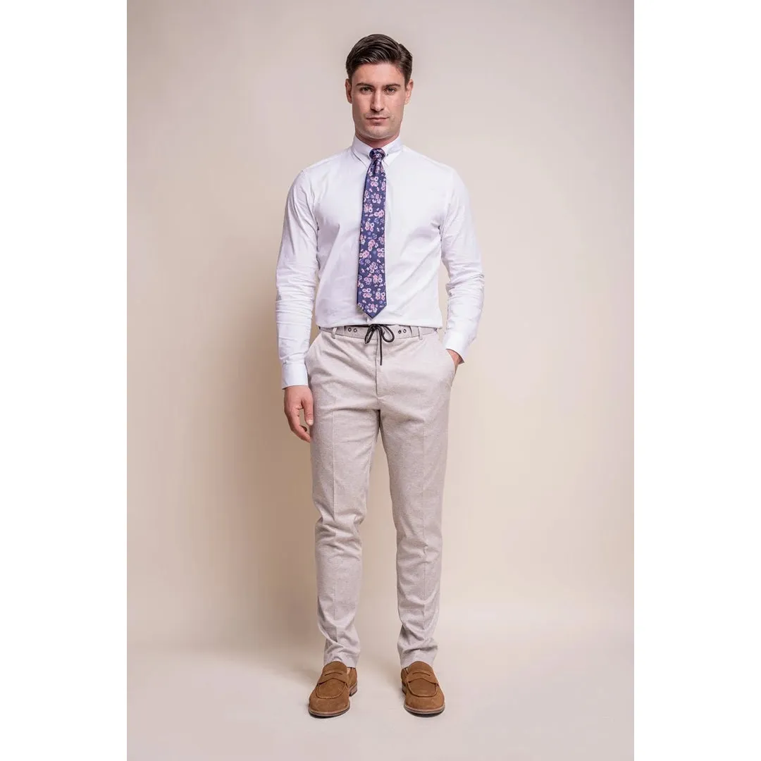 Valencia - Men's Classic Cream Trousers