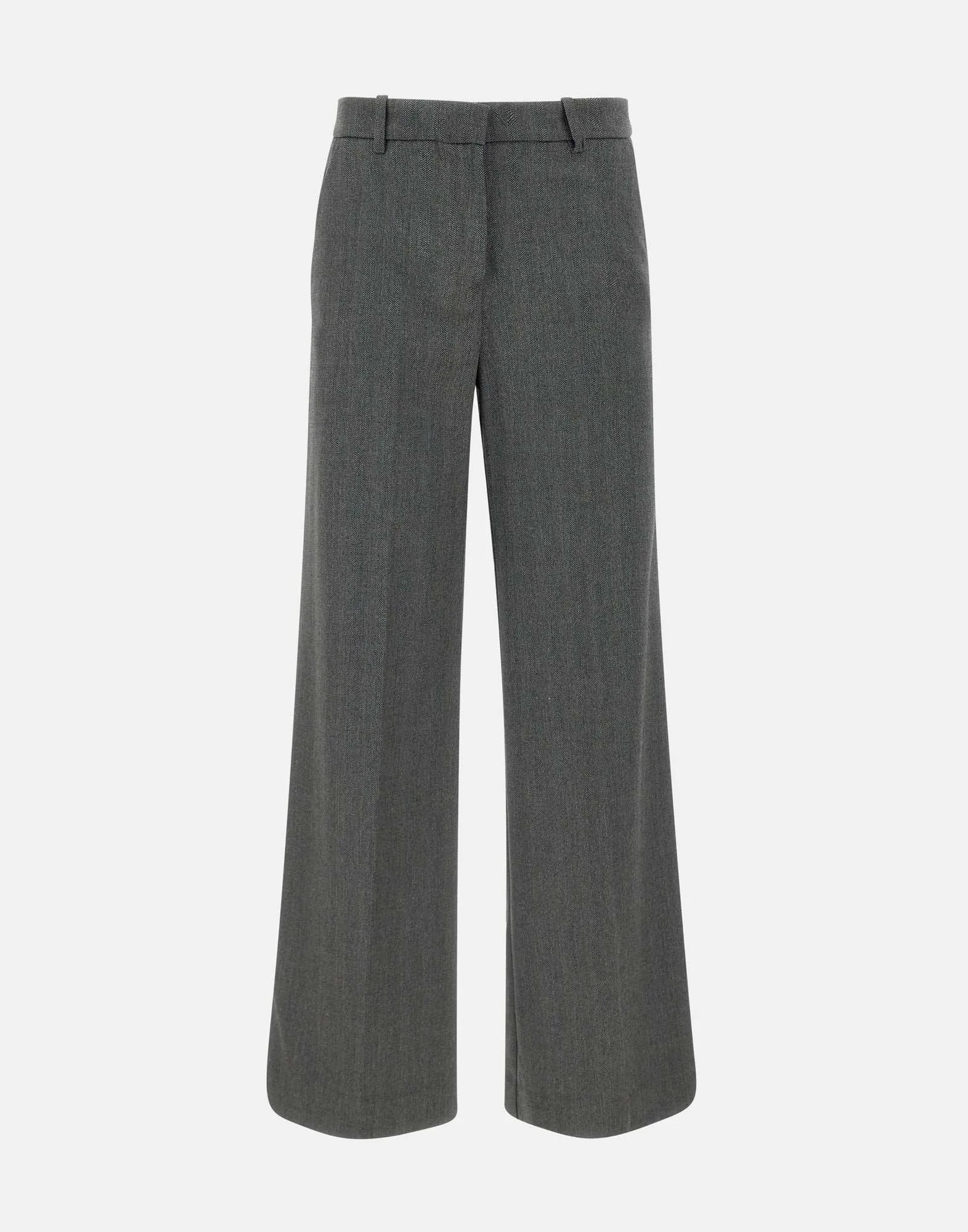 Viscose Blend Herringbone Trousers