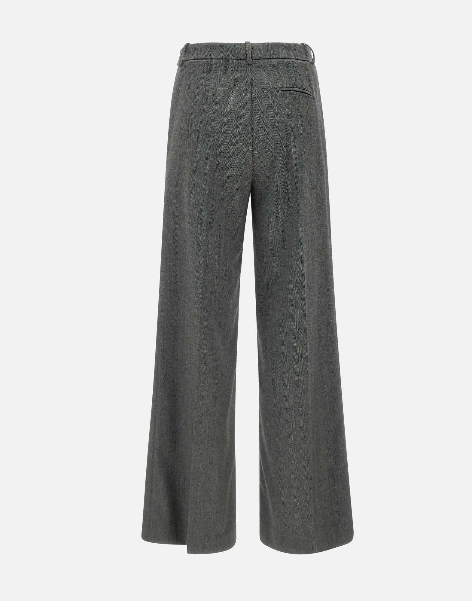 Viscose Blend Herringbone Trousers