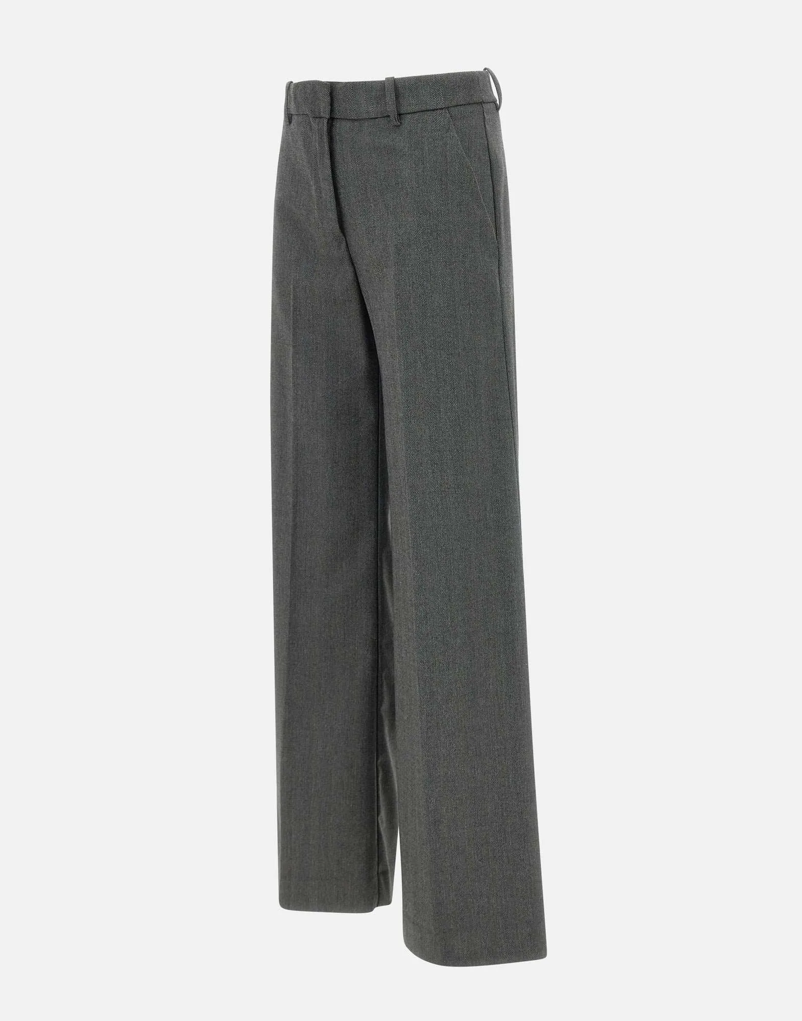 Viscose Blend Herringbone Trousers