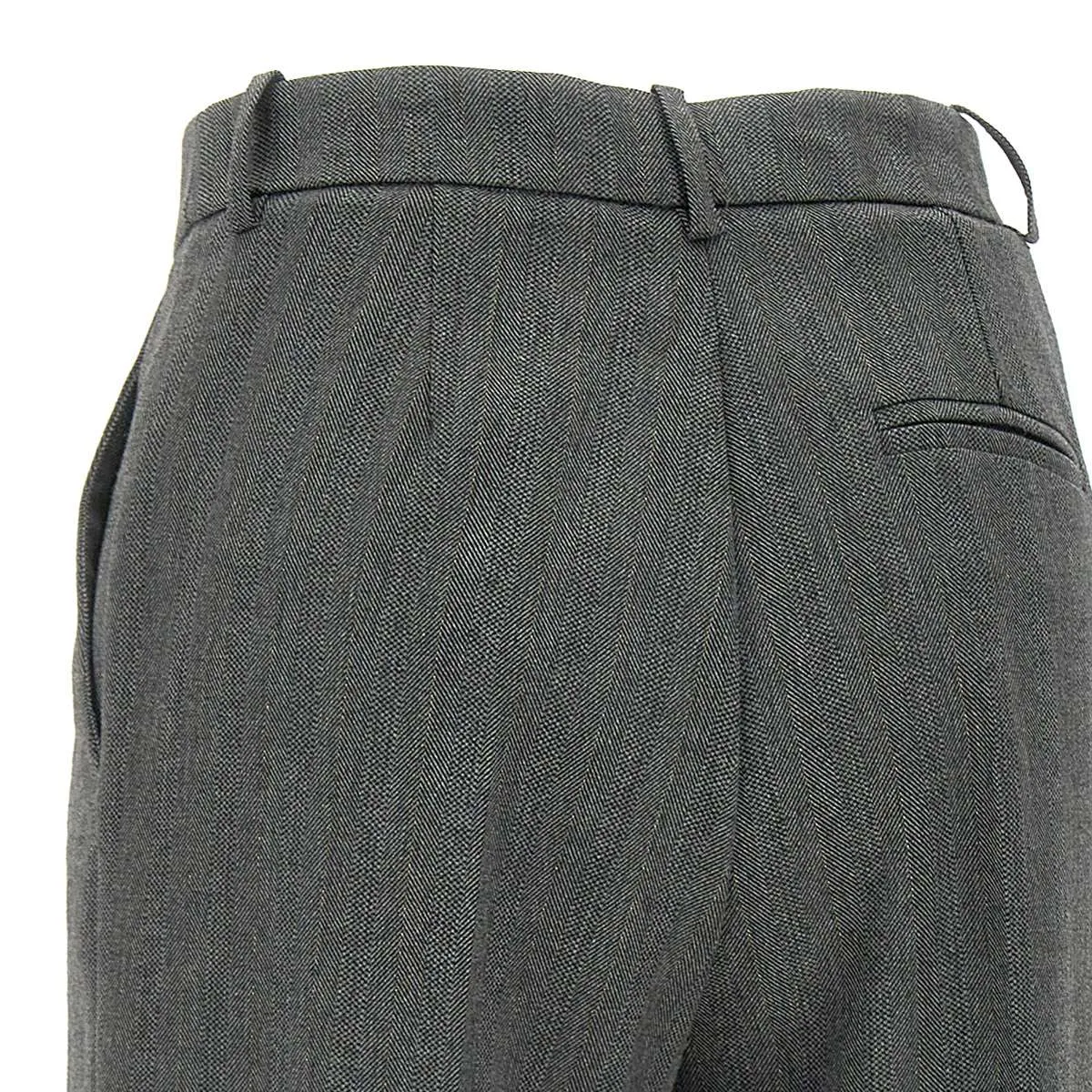 Viscose Blend Herringbone Trousers