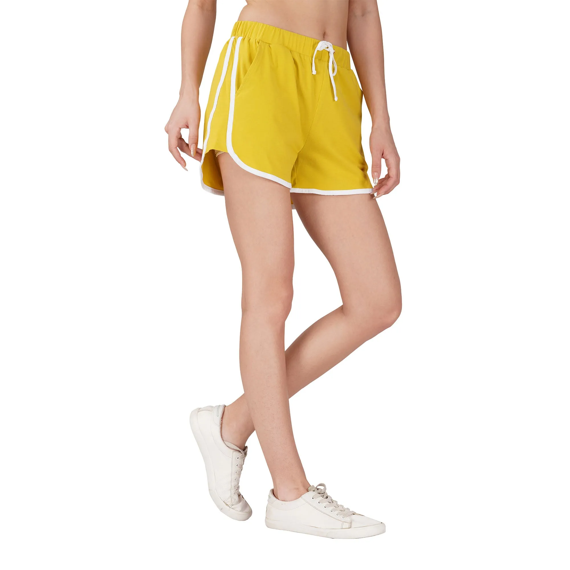 Women Dull Lemon Yoga Shorts