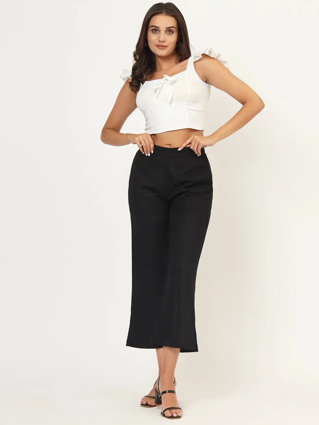 Women Straight Fit Black Trouser