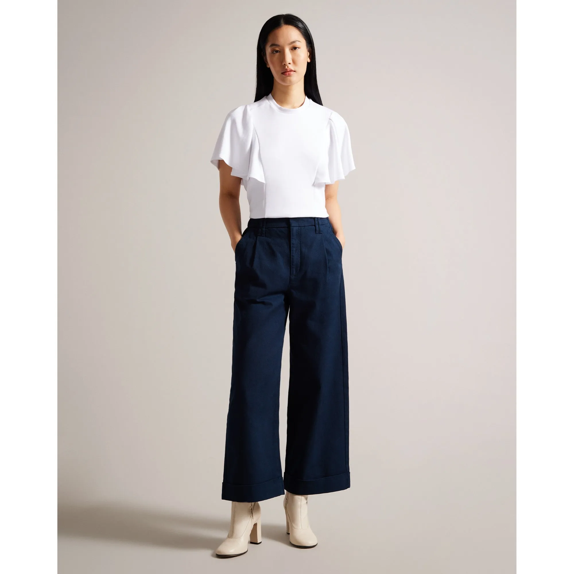 Women Wmt-Steviey-Wide Leg Trouser - Dk-Navy