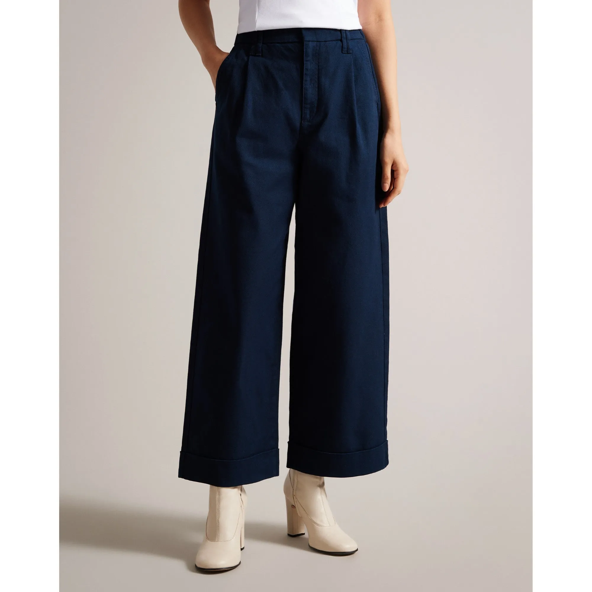 Women Wmt-Steviey-Wide Leg Trouser - Dk-Navy